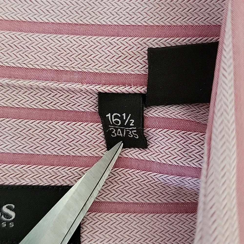 BOSS Hugo‎ Boss Regular Fit 16 1/2 34/35 Striped Dress Shirt